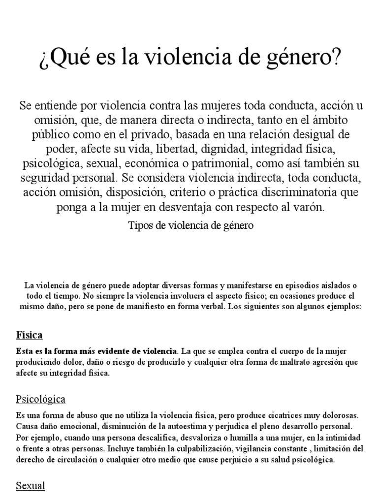 Qué es la violencia de género | PDF | La violencia contra las mujeres ...