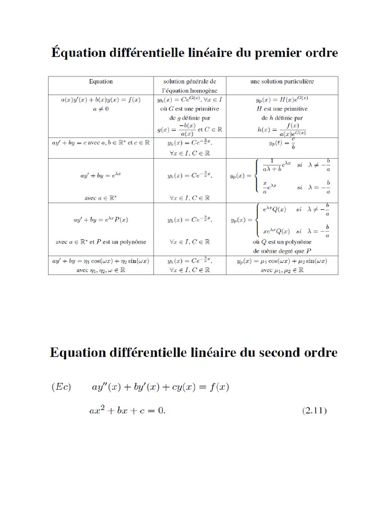 Equations Différentielles Linéaires 1 | PDF