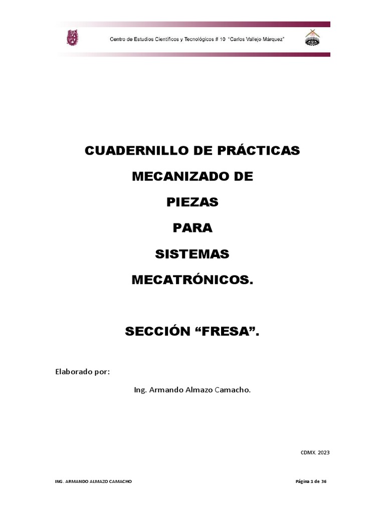 Cuadernillo de pr cticas mecanizado de piezas para sistemas