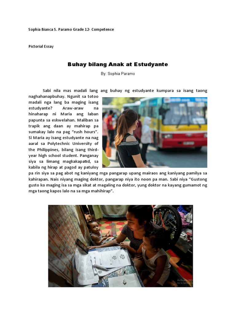 photo essay examples in filipino