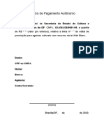 Recibo de Pagamento Autônomo: Economia Criativa Do DF, CNPJ,: 03.658.028/0001-09, A Quantia