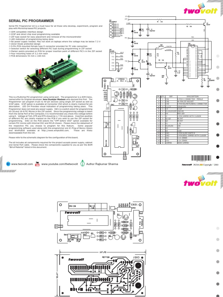 Serial Pic Micro Controller Programmer 1 | PDF | Electronics | Computer ...