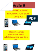 Ict Aralin 9 Pangangalap NG Impormasyon Gamit Ang Ict