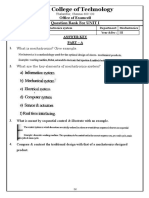 MT 8601 Design of Mechatronics System - Question Bank