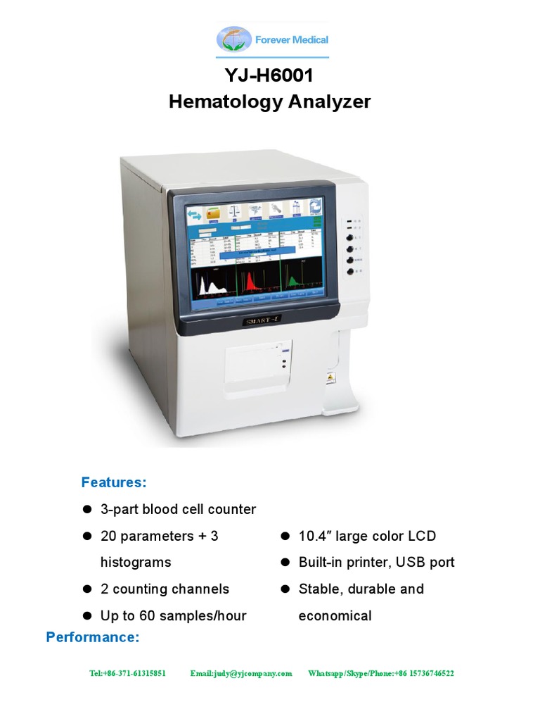 YJH6001 Hematology Analyzer PDF Computer Hardware Computing
