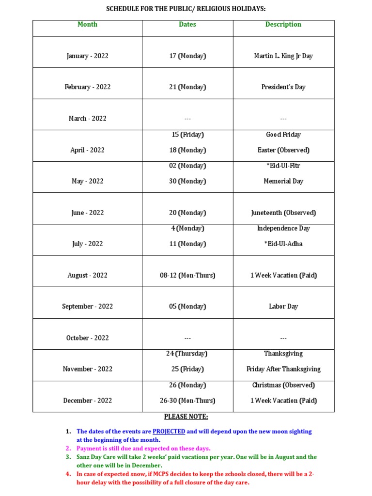 Holiday Calendar 2122 PDF