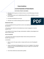 Project Guidelines Guidelines On The Preparation of Project Reports