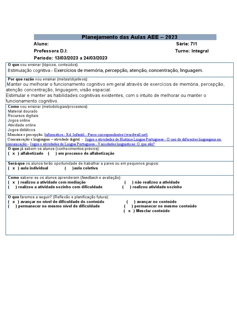 Planejamento TEA | PDF