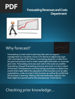 Forecasting Revenues and Costs Department