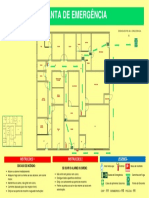 Planta de emergência para edifício com instruções de evacuação e segurança