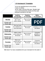 Year 6 Homework Timetable: Spelling (10 Minutes) Reading (15 Minutes) Maths (15 Minutes) Monday