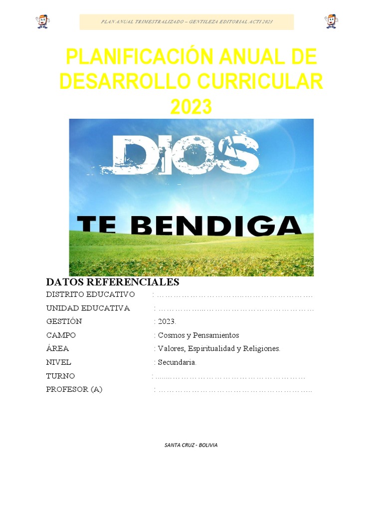 Plan Anual Curricular 2023 - Editorial ACTI | PDF | Ciencias sociales