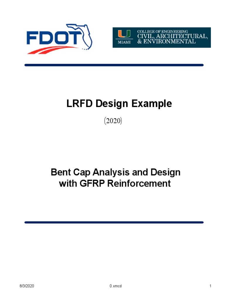 LRFD Design Example: Bent Cap Analysis and Design With GFRP ...