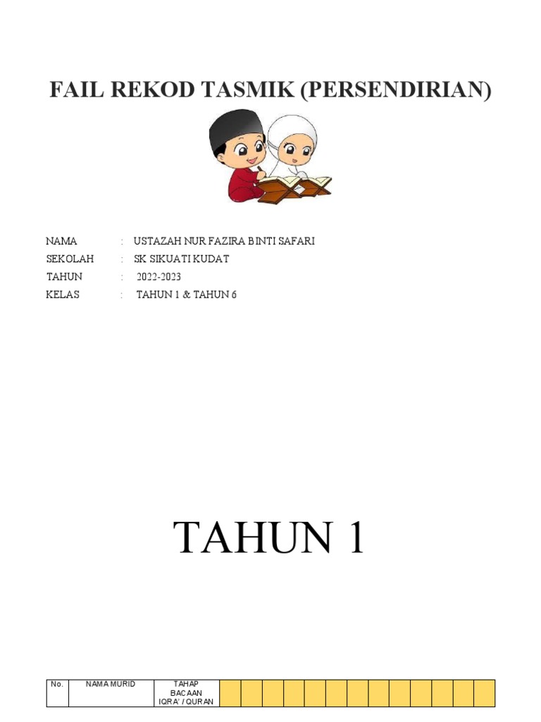Rekod Bacaan Tasmik 2022-2023 | PDF
