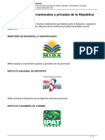 Instituciones Gubernamenales y Privadas de La Republica de Panama