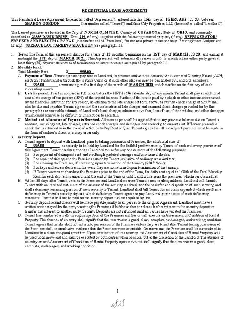 Lease Agreement PDF, Addendum HCVP PDF, Other Addenda