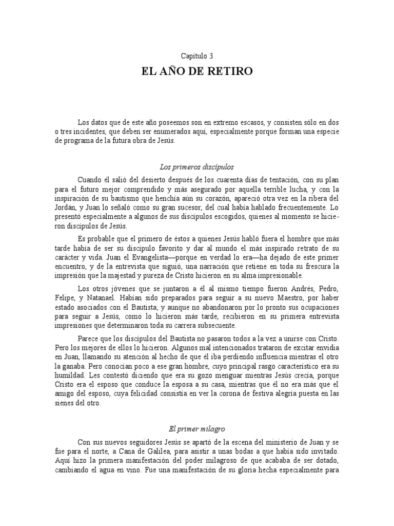El Año Del Retiro Vida De Jesus Pdf Juan El Apóstol Jesús