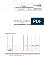 Construction Specification For Pressure Testing of Piping