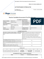 Teacher Candidate Assessment Tool Final Results: EDUC28601 Clinical Experience Final Evaluation For Marissa Cole