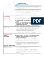 CLASS XI (Theory) - 2021-22: Physics Syllabus