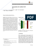 The Performance of Cds Quantum Dot Sensitized Zno Nanorod-Based Solar Cell