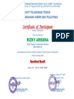 Rizky Arisena: Certificate of Participant