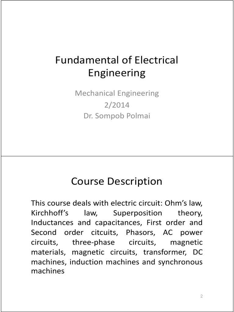 Electrical Engineering Fundamentals Course | PDF | Hybrid Vehicle ...