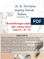 PDKK St. Servatius Kampung Sawah Bekasi,: "Kesombongan Adalah Akar Dari Semua Dosa"