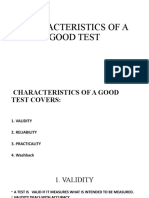 Characteristics of A Good Test