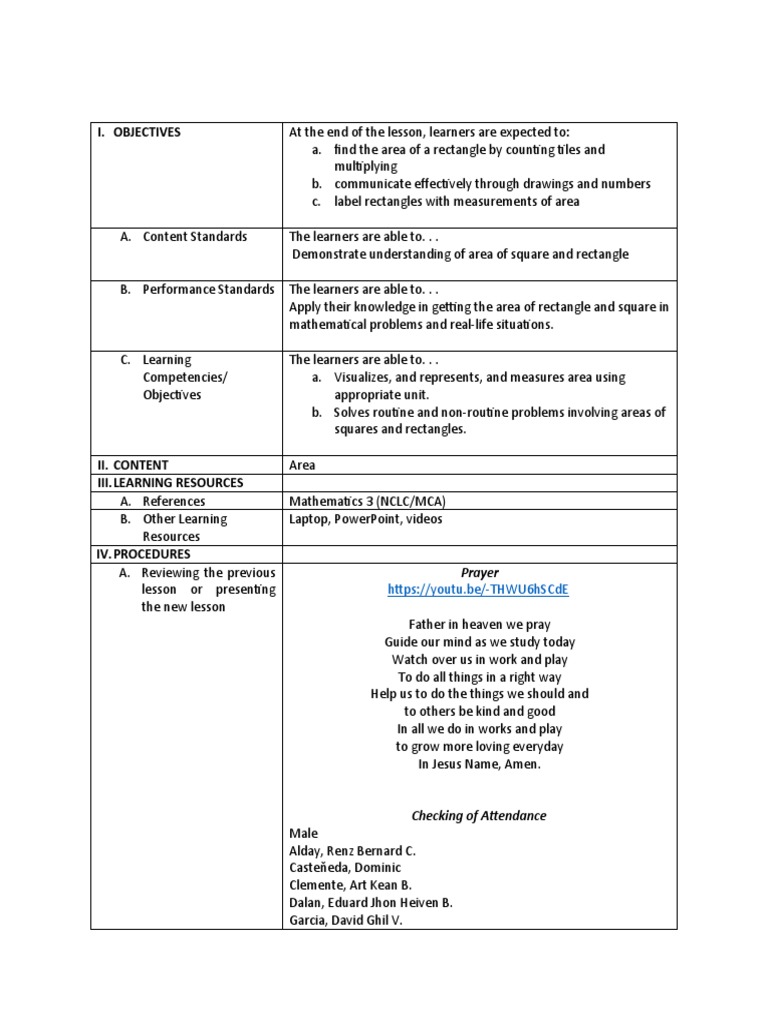 Area Concepts for Grade 3 Math | PDF | Area | Geometry
