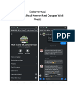 Dokumentasi Screenshot Hasil Komunikasi Dengan Wali Murid