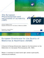 The EU Pharmacopoeia & Cetrificates of Suitability (CEP)