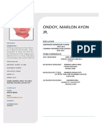 Ondoy, Marlon Ayon JR.: Profile