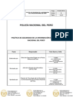Política de Seguridad de La Información de La Policía Nacional Del Perú