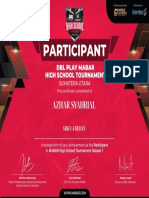 Azhar Syahrial - DBL Play Mabar High School Tournament S1 2022 - Participant Certificate