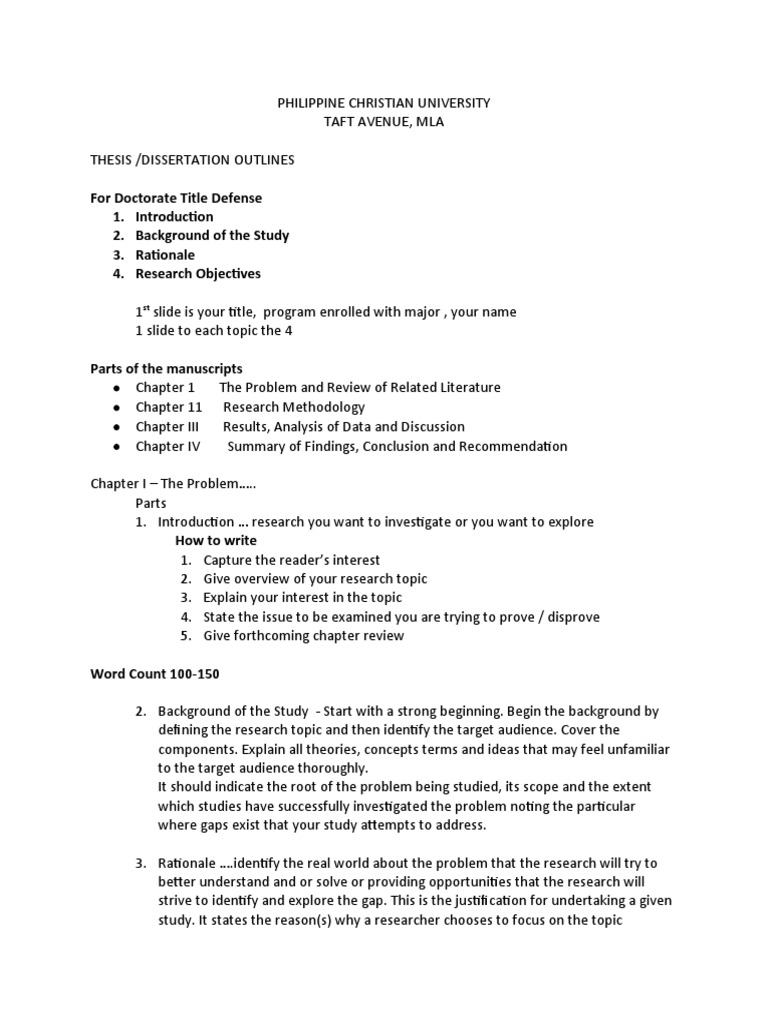 Thesis Outline for Doctorate Defense | PDF | Theory | Cognitive Science