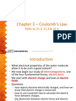 Chapter 3 - Coulomb's Law: Refer To 21.3, 21.4 & 21.5