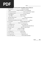 Gerund and Infinitive Test