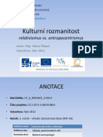 2 KulturnÃ Rozmanitost - Etnocentrismus, Relativismus