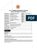 North Borneo University College: Group Assessment Coversheet