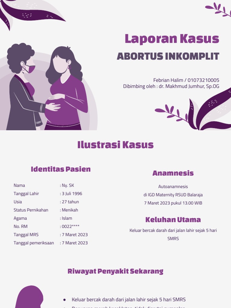 Presentasi Kasus Abortus Inkomplit Febrian Halim-1 | PDF
