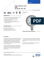 Capsule Pressure Gauge, Stainless Steel For The Process Industry Models 632.50, 633.50, NS 63, 100, 160