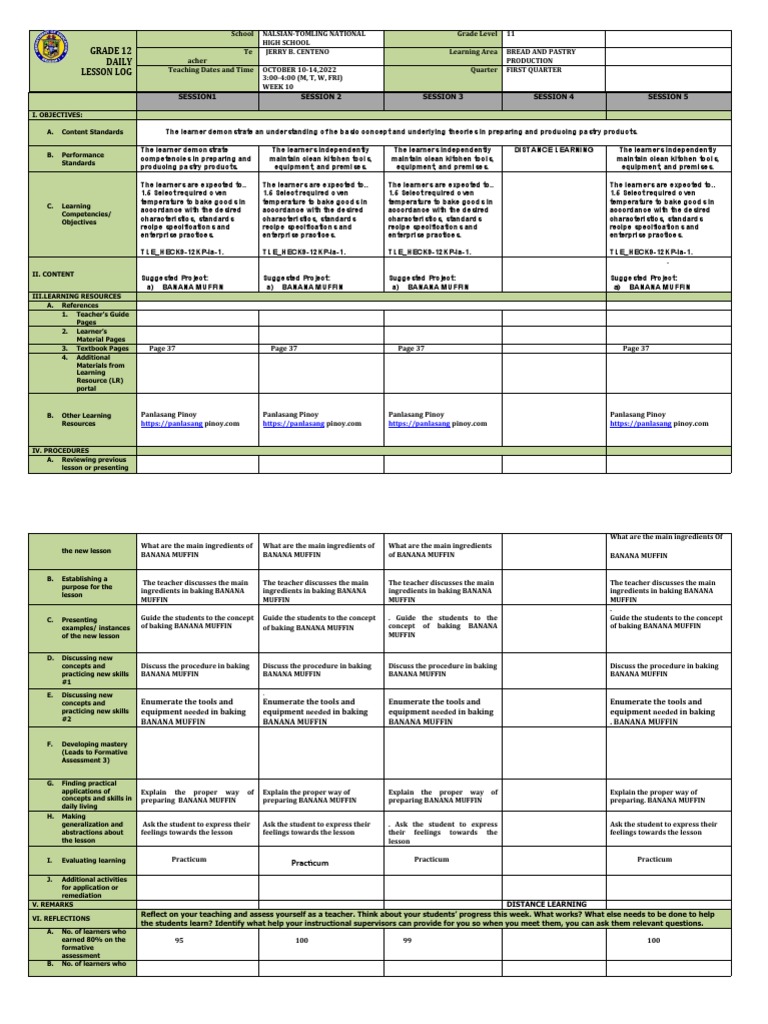 DLL Bread and Pastry Week 11 | PDF | Argument | Learning