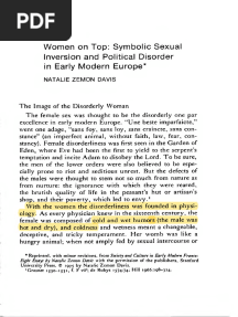 Women and Political Disorder in Early: On Top: Symbolic Sexual Inversion Modern Europe