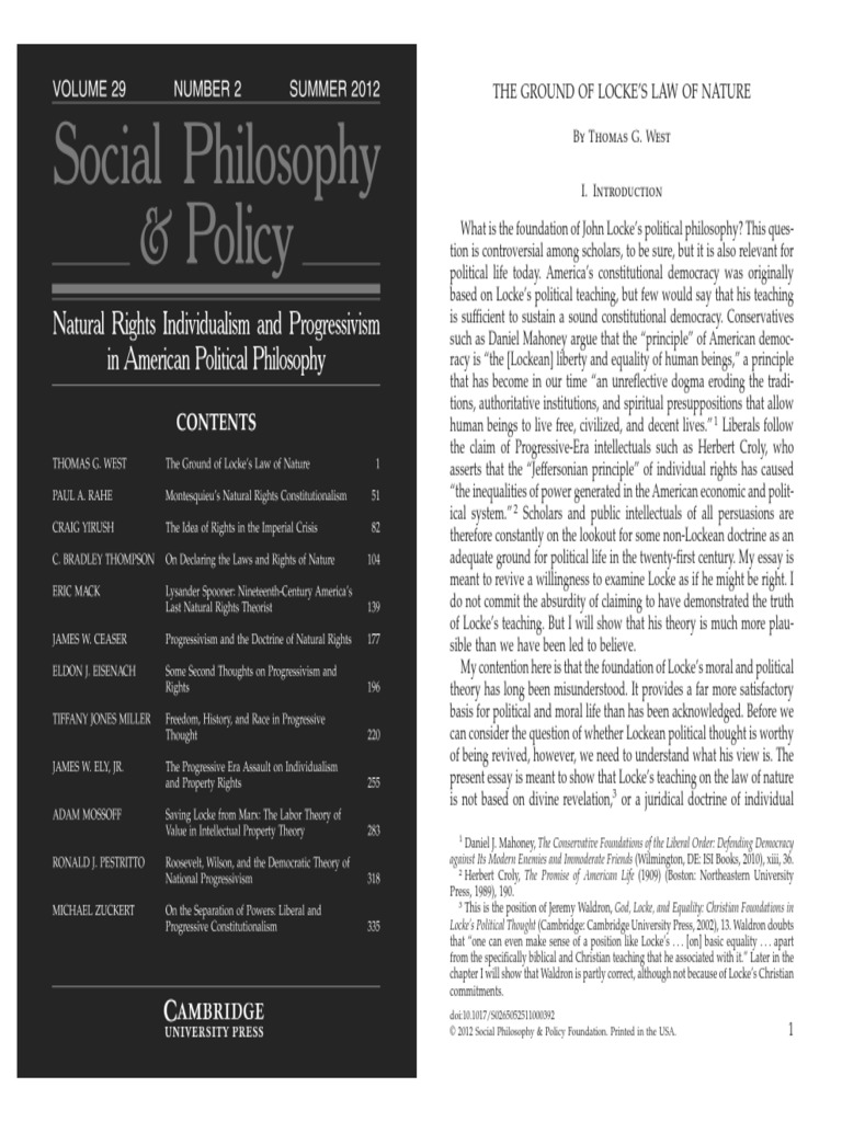 2012Ground of Locke S Law of Nature PDF John Locke Natural Law