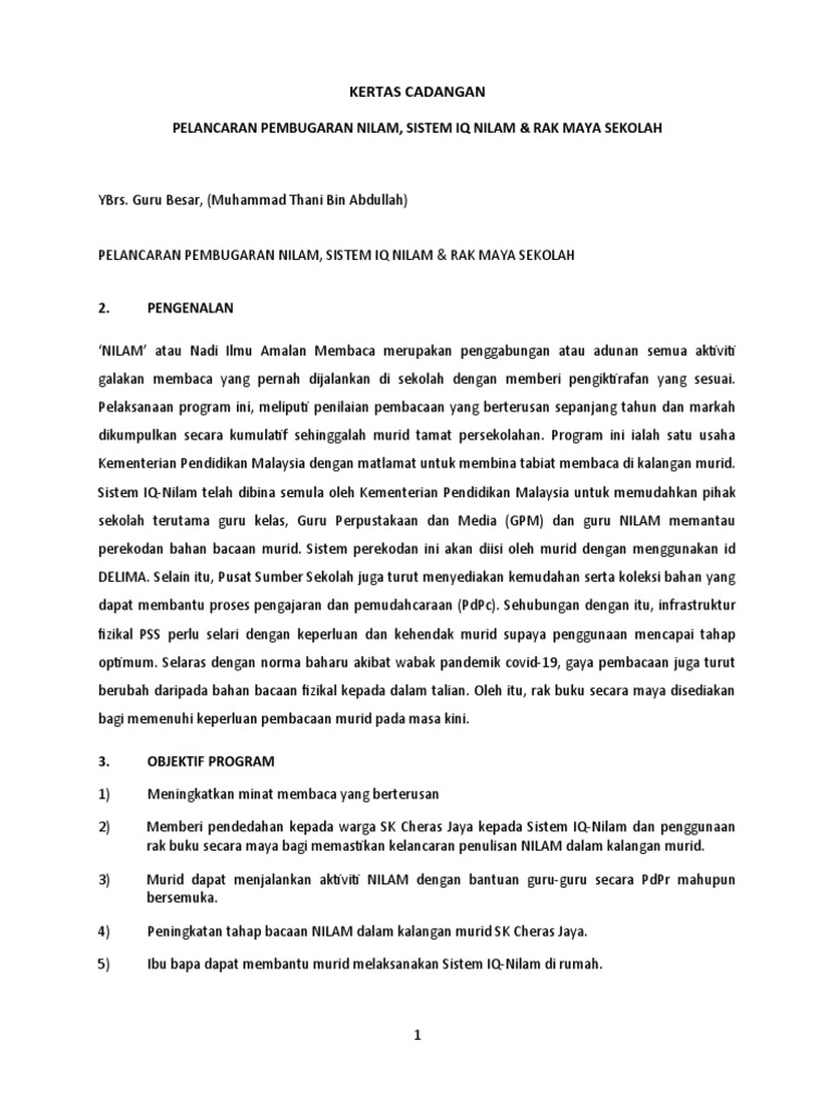 Program Pembugaran Nilam Iq Nilam Dan Rak Buku Maya Pdf