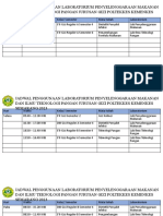 Jadwal Penggunaan Laboratorium Penyelenggaraan Makanan Dan Ilmu Teknologi Pangan Jurusan Gizi Poltekkes Kemenkes Semarang 2023