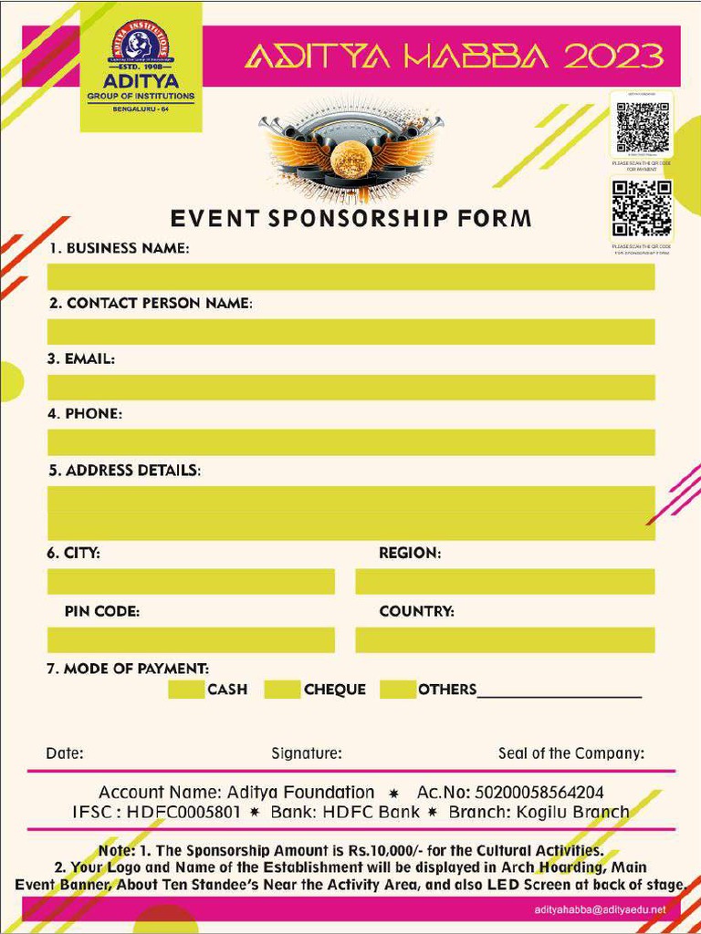 Event Sponsorship Form | PDF