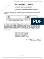 Employment Notification - CMRL-HR-DEP-04-2022 Dated 18-03-2022