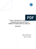 Referat - Natura, Denumirea Şi Importanţa Dreptului Internaţional Privat